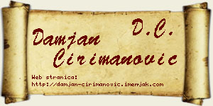 Damjan Ćirimanović vizit kartica